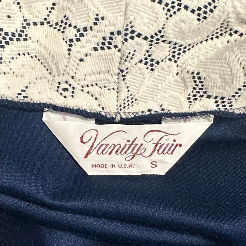 Vintage Vanity Fair Plush Poly Robe with Lace Trim | Made in USA | Size Small